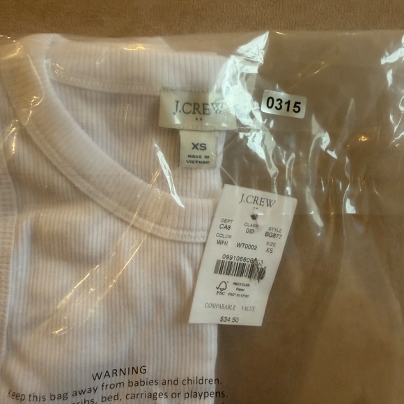 J. Crew Factory High-neck ribbed tank top • size XS • NWT • BG877 • white - Picture 8 of 8